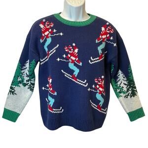 33 Degrees Downhill Skiers Ugly Christmas Sweater Size Small